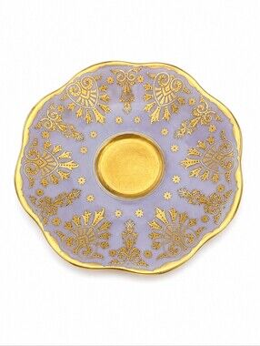 Antique COALPORT 1915 Gold Encrusted Lavendar Replacement Saucer #14E15
